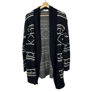Firth Black & White Printed Long Sleeve Knit Cardigan M